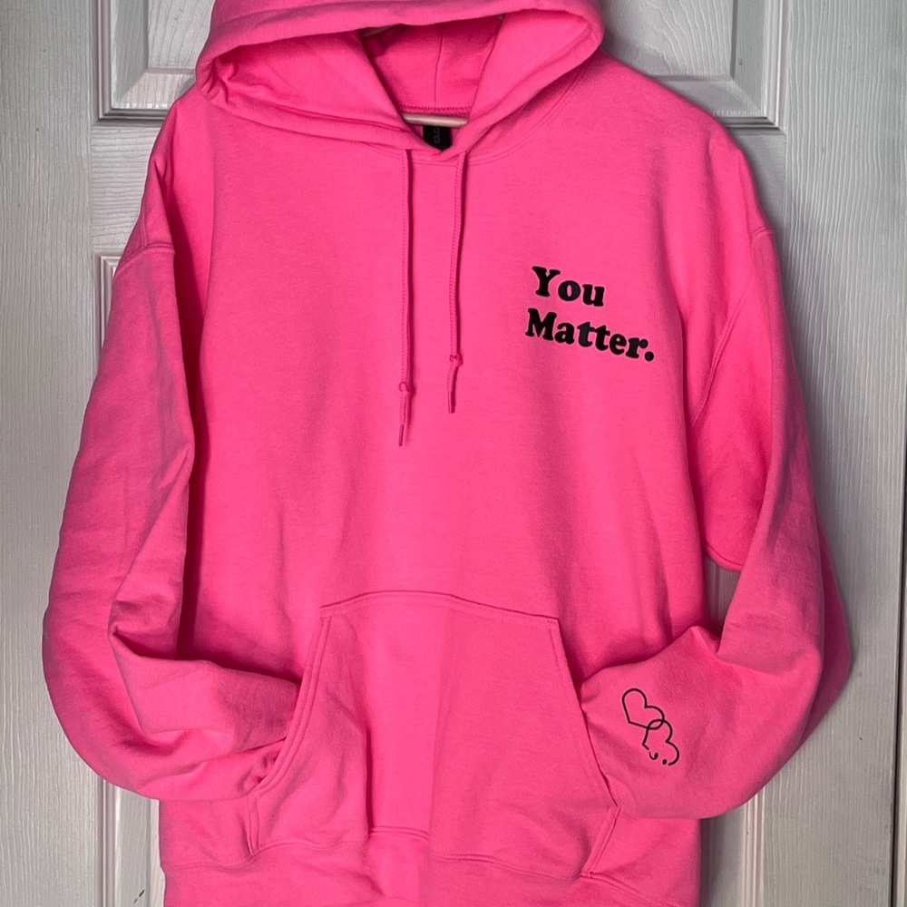 Pink Hoodie with 'You Matter' Print